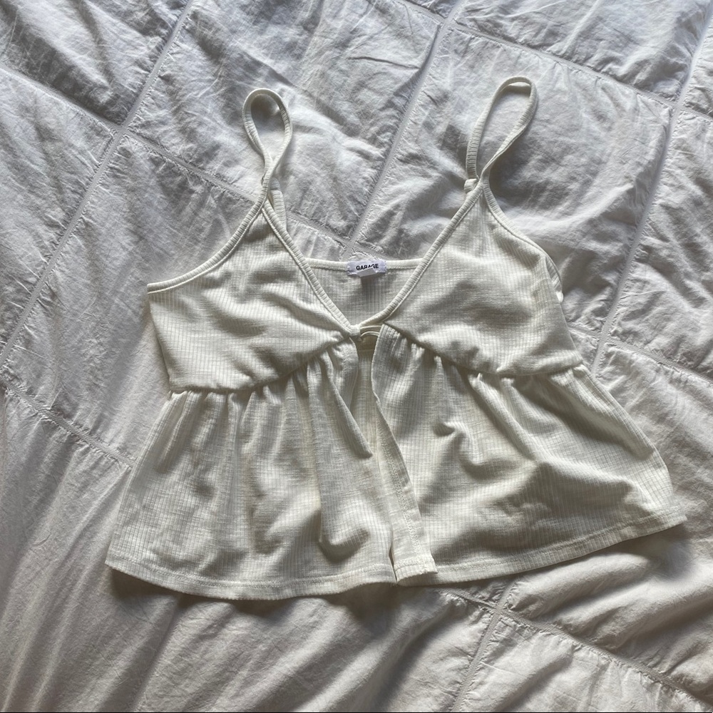 Garage white tie tank top!